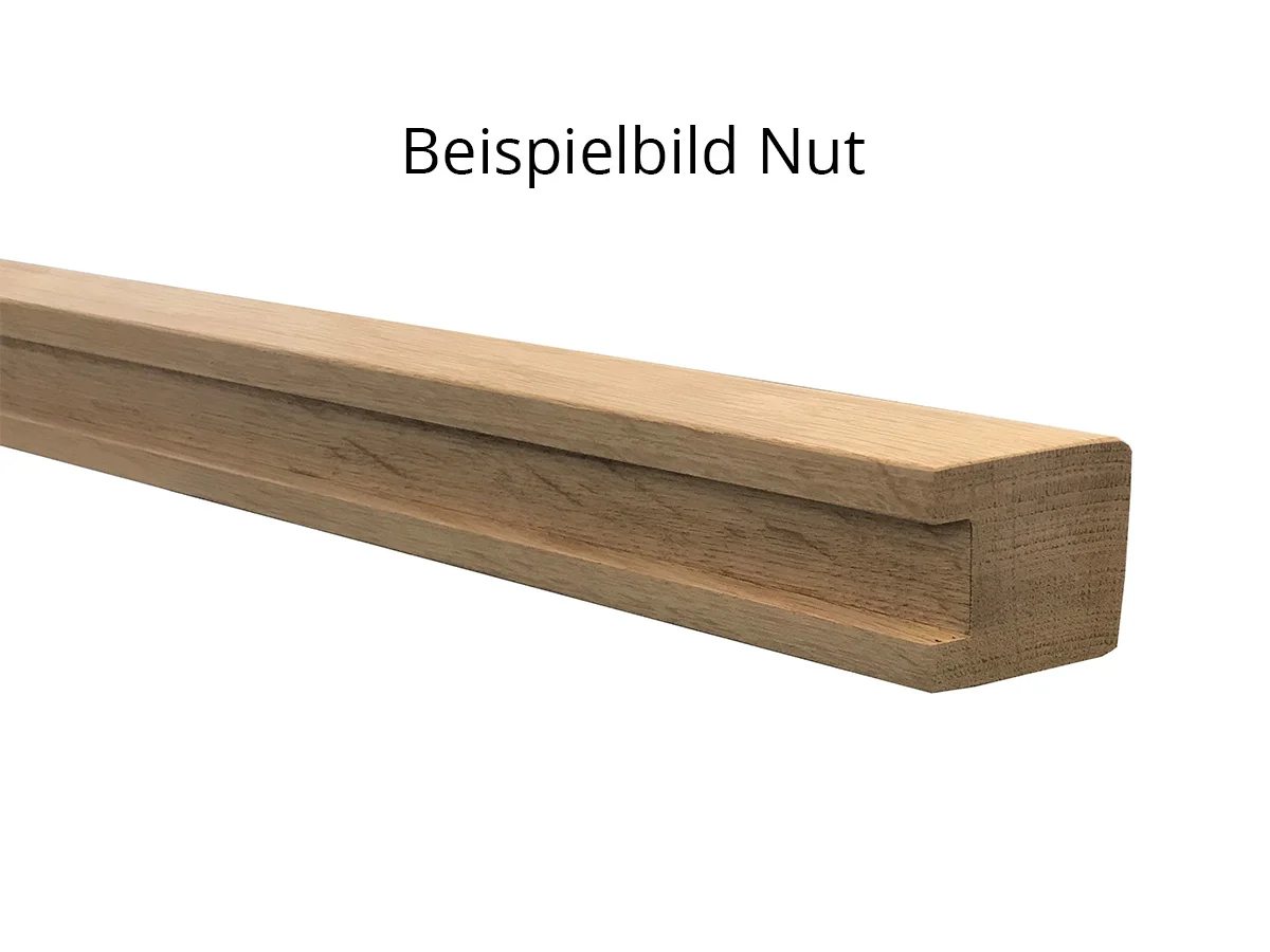 Holzhandlauf Quadratisch mit Nut - Buche